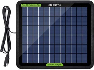 ECO-WORTHY Portable 7W Solar Power 12V Battery Trickle Charger 