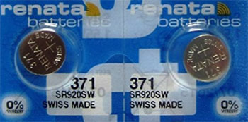 Mercury 2 x Renata 371 1.55v Watch Cell Batteries SR920SW Mercury Free Battery 371 